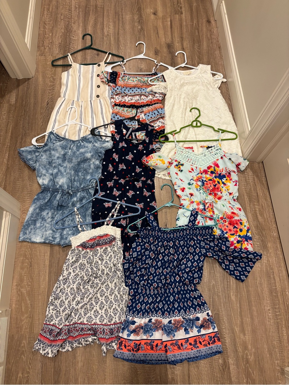 Mixed Girls' Summer Dress Bundle - Floral, Stripes & Lace